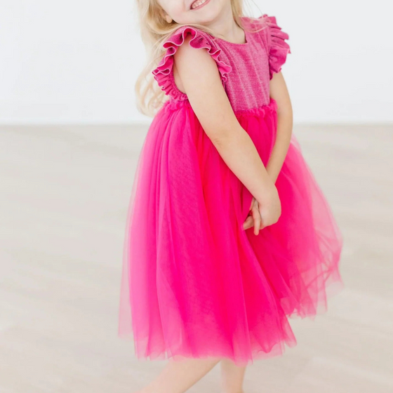 Hot Pink Shimmer Tutu Dress