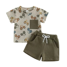  Waffle Knit Tractor Shirt + Pant Set