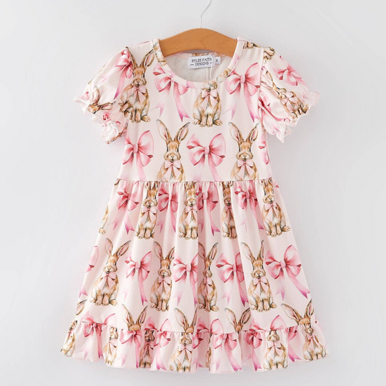 Easter Bunny Bow Print Dress