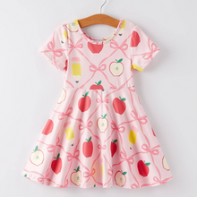  Back to School Cute Apple and Pencil Print Dress