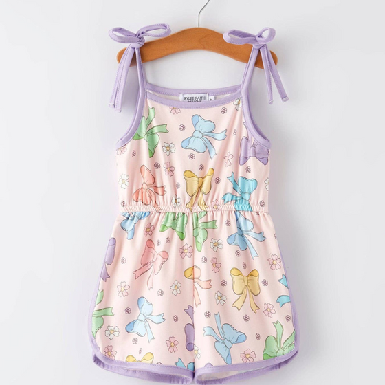 Bow Printed Romper