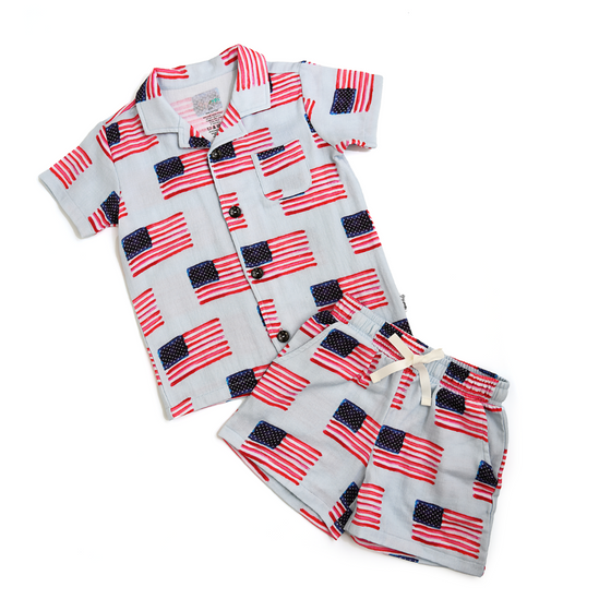 George Blue Flag ORGANIC COASTAL SET 4th of July