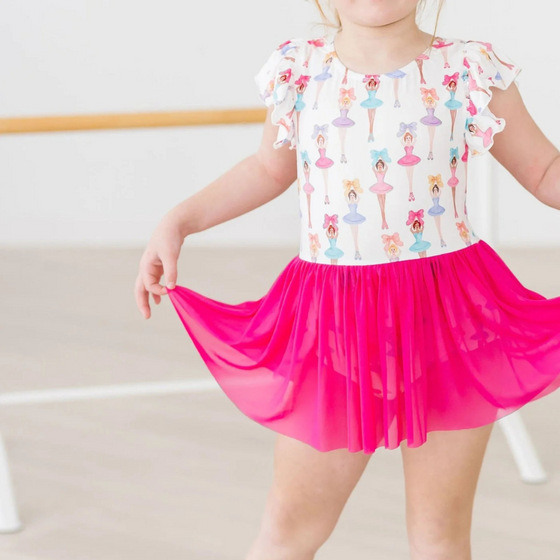 BALLERINA BOWS S/S TWIRL LEOTARD