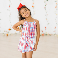 PATRIOTIC PLAID STRAPPY PLAY ROMPER