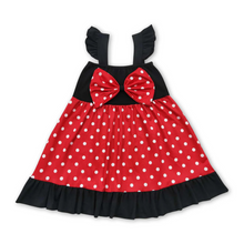  Red Polka Dot Flutter Sleeve Dress