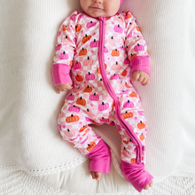  2-Way Convertible Zip Romper, Pumpkin Checkerboard Pink