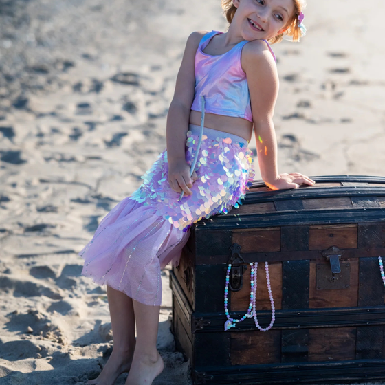 Bling Bling Mermaid Skirt & Hairclip Set Pink