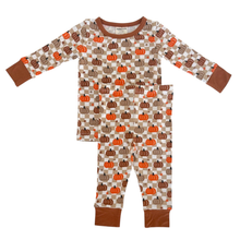  Long Sleeve 2-Piece Set, Pumpkin Checkerboard