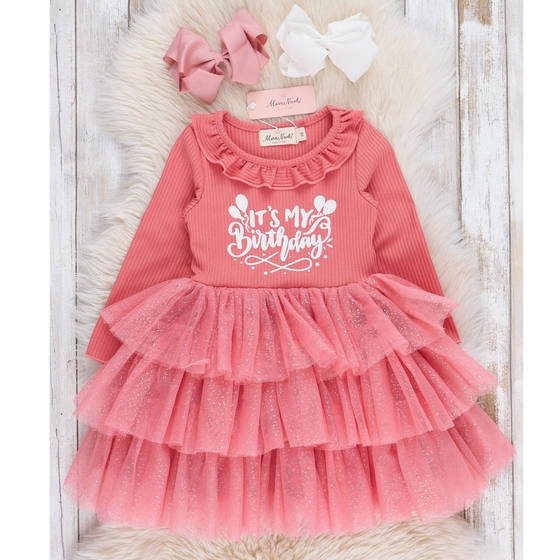 Blush Tiered Tulle Birthday Dress