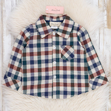  Fall Vintage Plaid Button Up