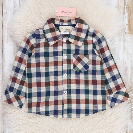 Fall Vintage Plaid Button Up