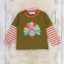  Embroidered Striped Turkey Top