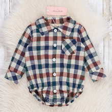  Fall Vintage Plaid Button Up Bubble