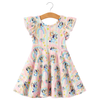 Bluey Rainbow Characters Print Girls Ruffle Dress