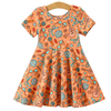 Girls Music Guitar Instrument Short Sleeve Twirl Dress