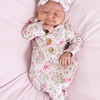 Bows in Bloom Newborn Baby Knot Gown & Hat Set | Pink