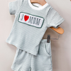 I Love Mom Stripe Set