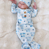 Newborn Baby Knot Gown & Hat Set | Little Bro