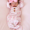 Newborn Baby Knot Gown & Hat Set | Little Sis