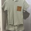 Boys Green Stripe Shorts Set