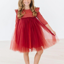  Pumpkin Spice Shimmer 3/4 Sleeve Tutu Dress