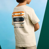 Boys Orange Skateboard Back Printed T-Shirt