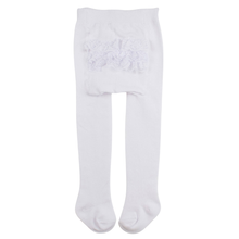 Girls White Footed RuffleButt Tights