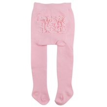  Girls Pink Footed RuffleButt Tights