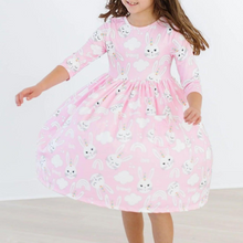  Bunny Love 3/4 Sleeve Pocket Twirl Dress