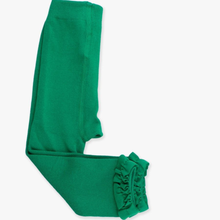  Green Footless Ruffle Tights