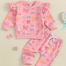  Pink Multi Croquette Bow Print 2-Piece Lounge Set