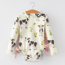  Cow Floral Girls Swimsuit