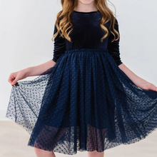  Light Navy Velvet Tutu Dress