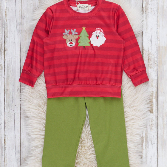 Jolly Reindeer Striped Outfit