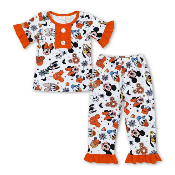 Ruffle Candy Corn Disney Halloween Pajama Set