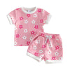Pink Floral Shirt & Short Set
