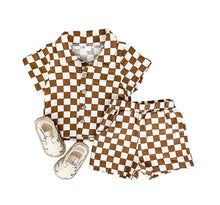  Checkered Linen Short Set