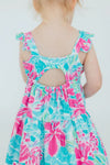 Tropical Punch Ruffle Maxi Dress