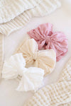 Large Ruffle Knit Bow | Sweet & Simple: Nude