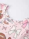 Girls Pink Dress with Football and Bow