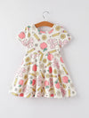 Back to School Apple, Pencil, and Floral Print Girls Dress