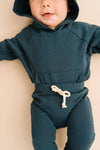Navy Hoodie Romper Set