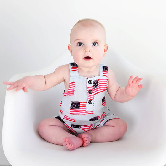 George Blue Flag Organic Coastal Coveralls 4th of July