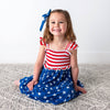 Quincy Stars & Stripes Smocked Dress Bamboo 4th of July