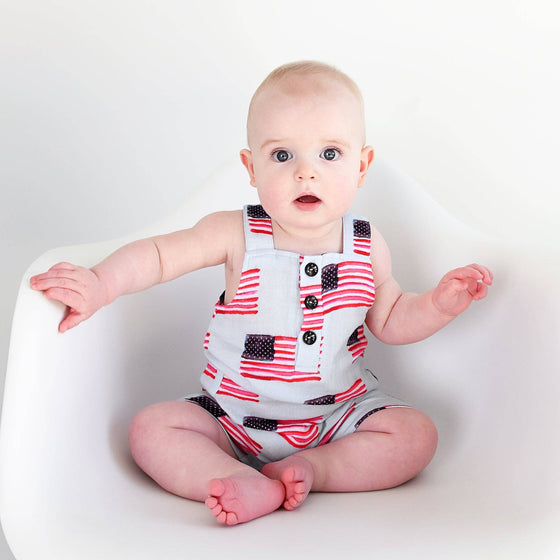 George Blue Flag Organic Coastal Coveralls 4th of July