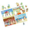 Bluey, 4-Pack of Wooden Puzzles with Bingo, Mum, and Dad Characters