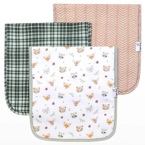 Set of Three Premium Burp Cloths - Wilder