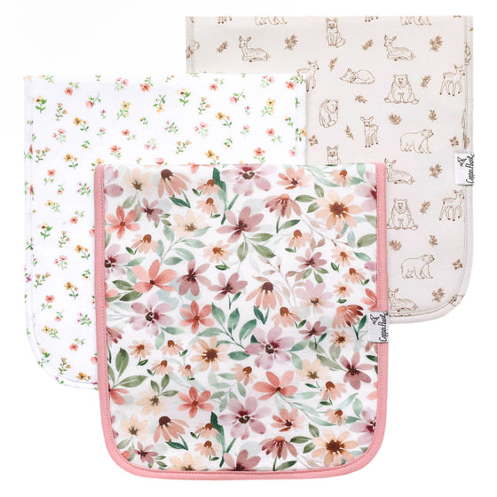 Set of Three Premium Burp Cloths - Natalie