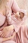 Vintage Rose Bamboo Waffle Ruffle Zipper Footie
