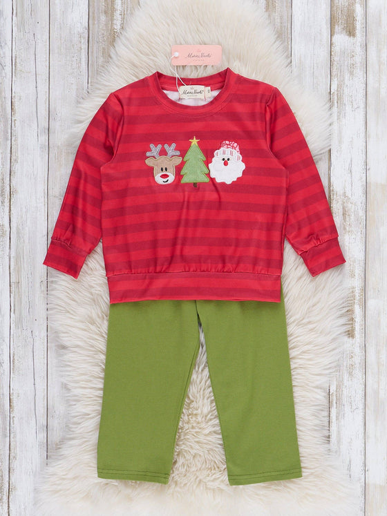 Jolly Reindeer Striped Outfit